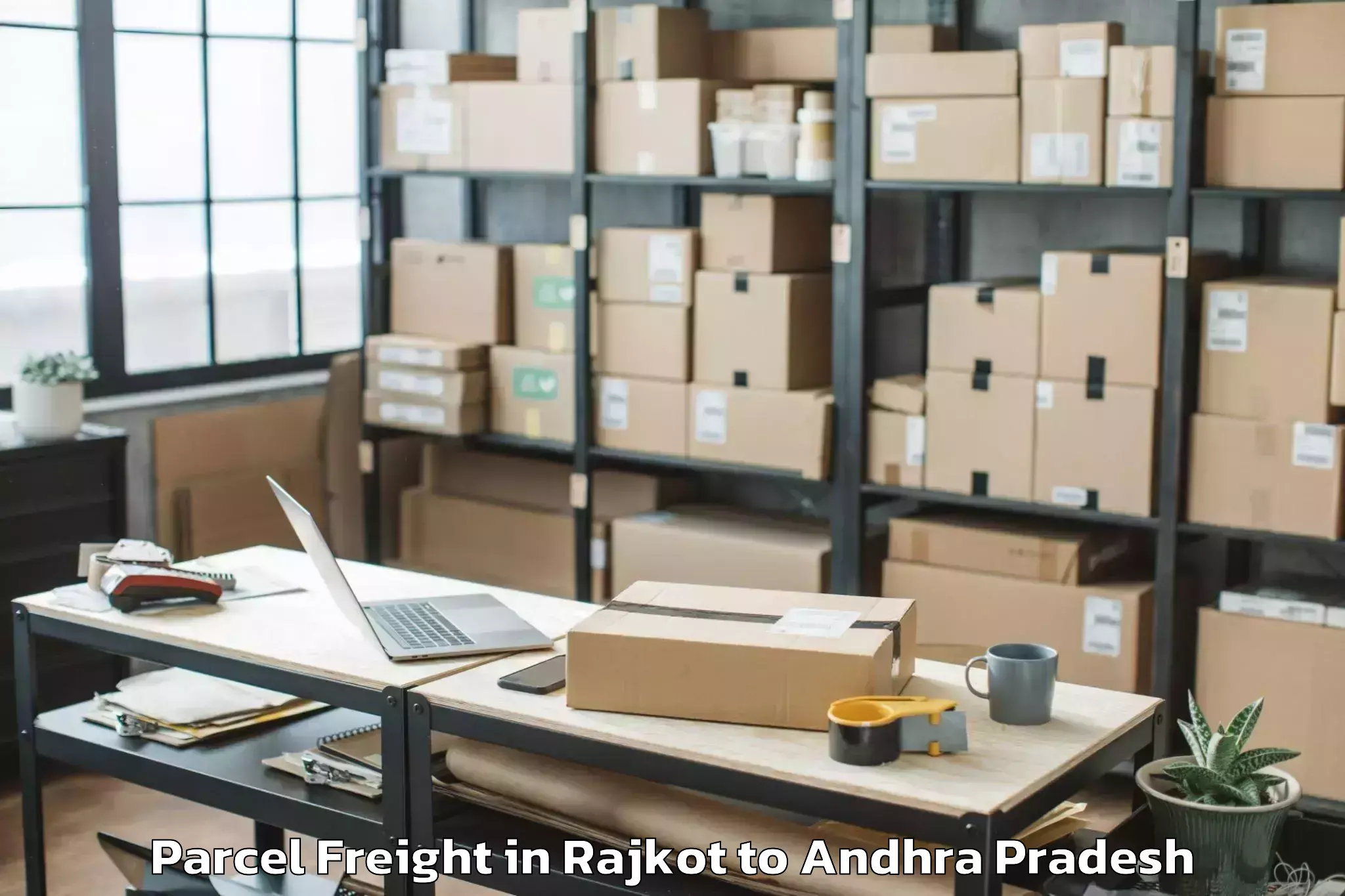 Leading Rajkot to Vepagunta Parcel Freight Provider